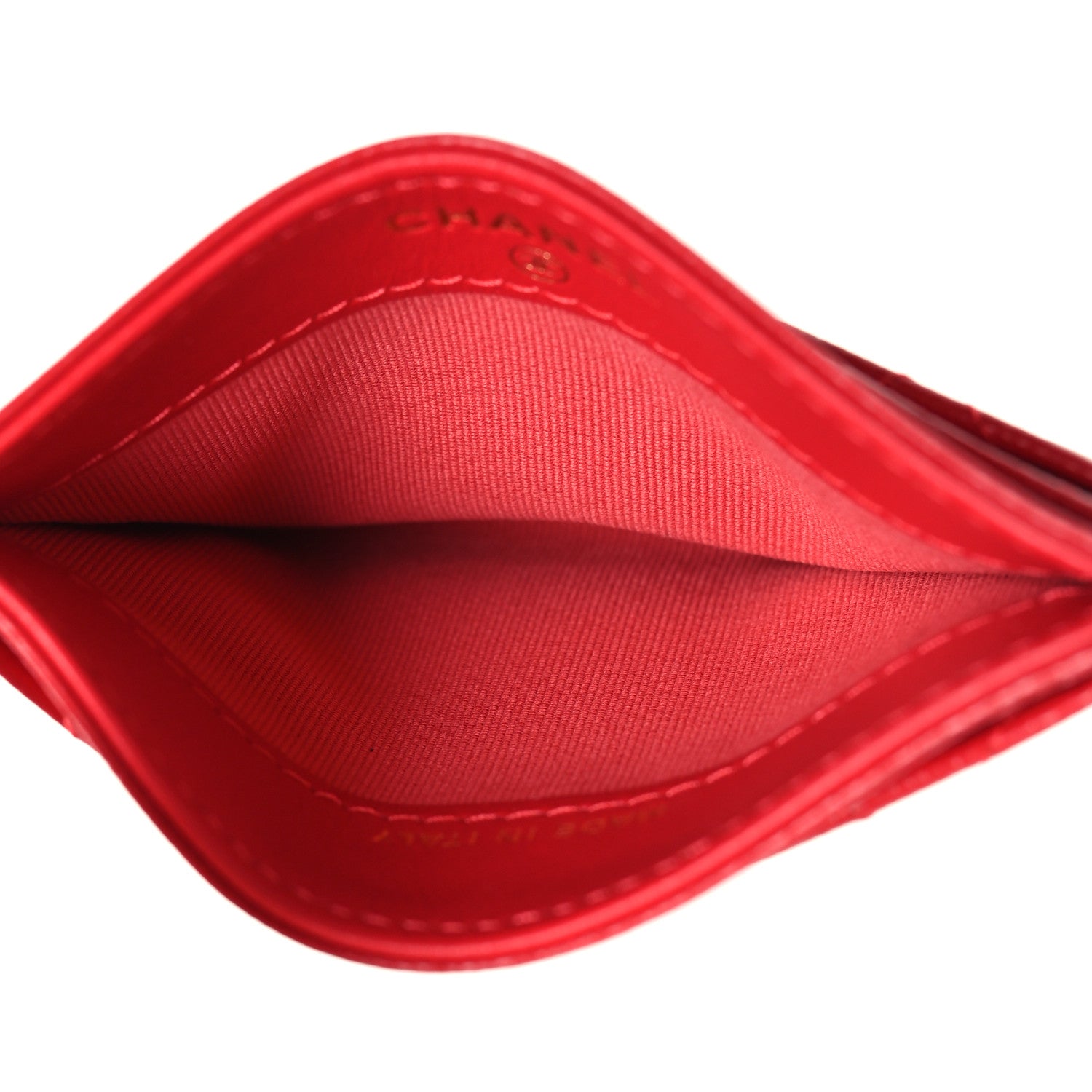 Chanel Caviar Quilted Card Holder Red 5 of 9