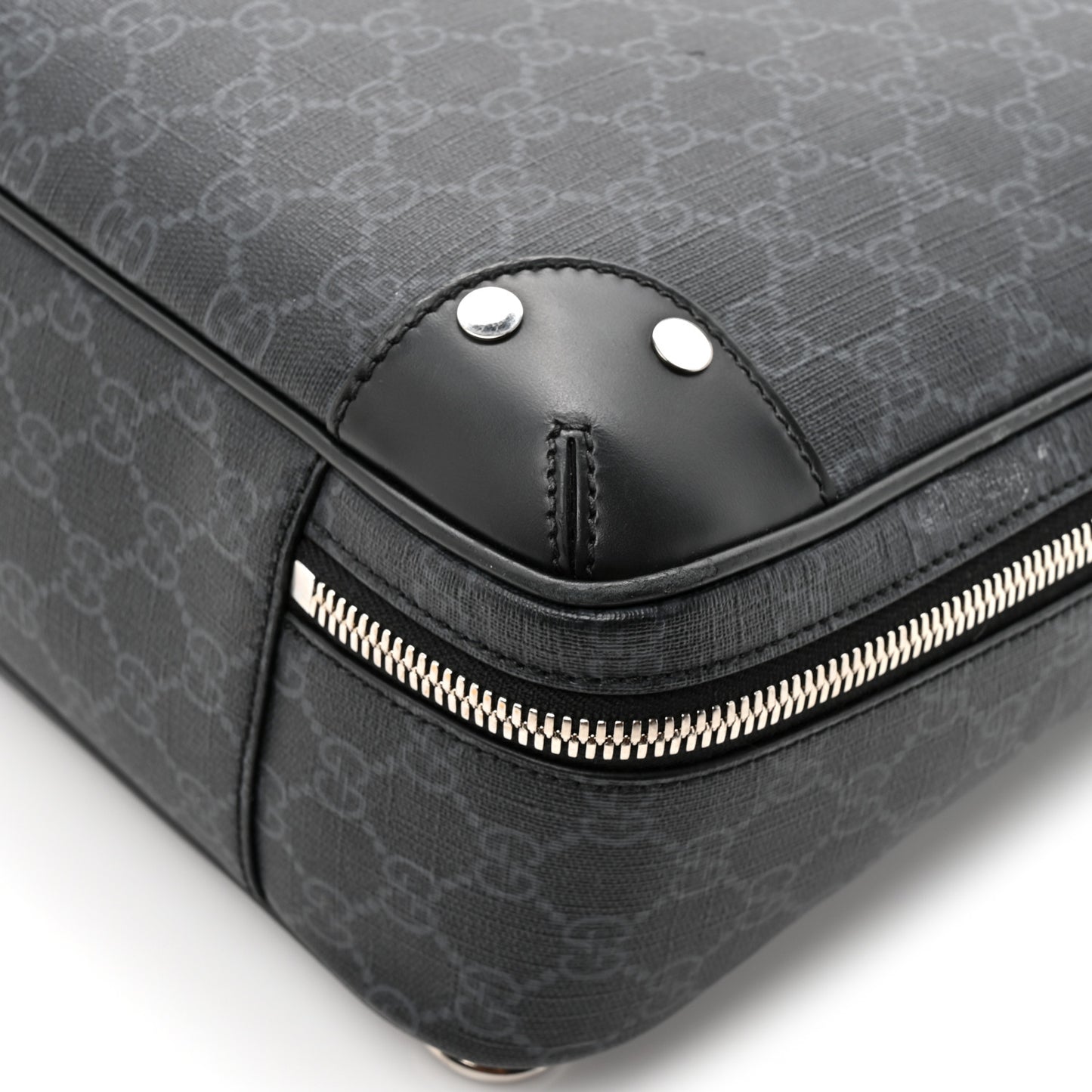GG Supreme Monogram Briefcase Backpack Black Grey