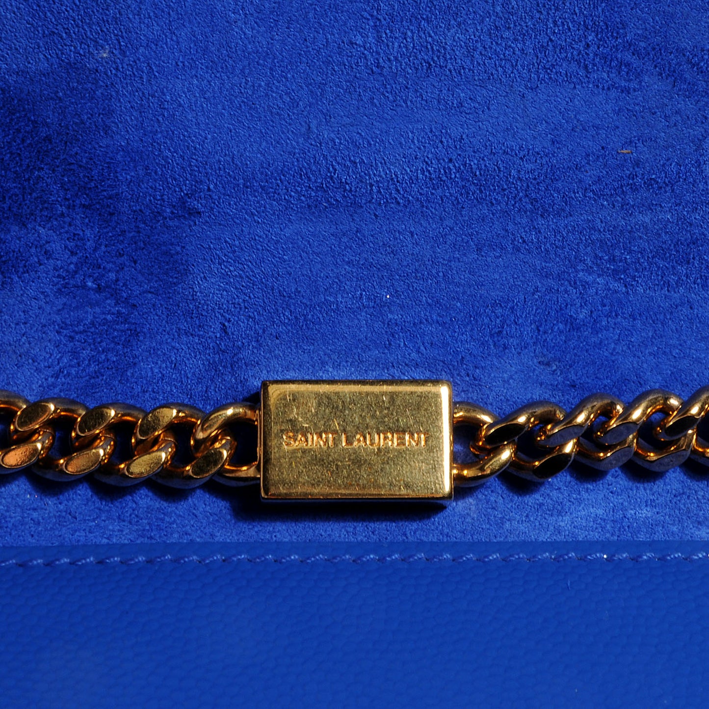 Textured Leather Small Classic Monogramme Royal Blue