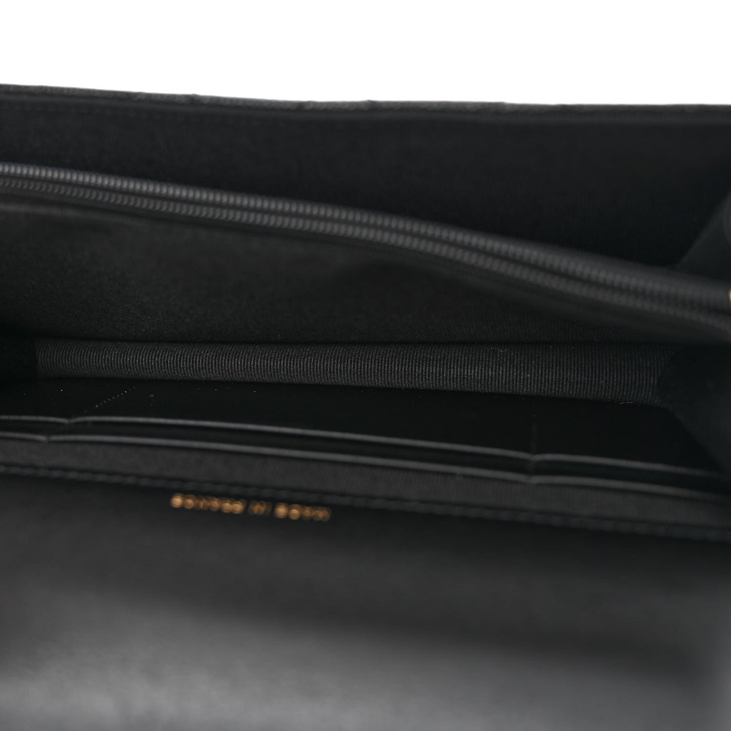 Shiny Caviar Quilted Flap Charm Wallet On Chain WOC Black