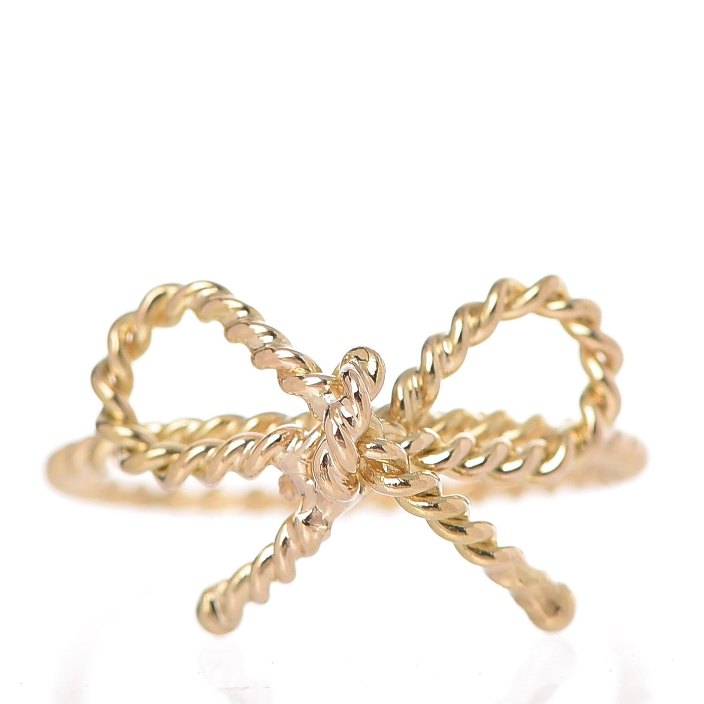 18K Yellow Gold Twist Bow Ring 53.5 6.5