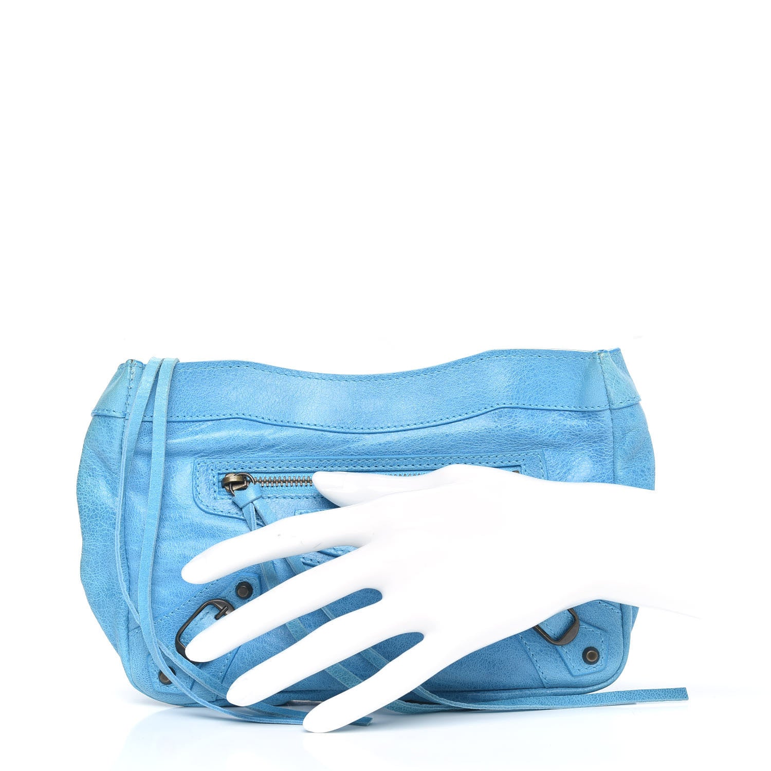 Balenciaga Chevre Classic Hardware Porte Toilette Makeup Clutch Turquoise 2 of 7