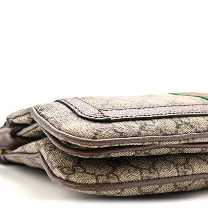 Gucci GG Supreme Monogram Web Medium Ophidia Shoulder Bag Beige New Acero 9 of 10