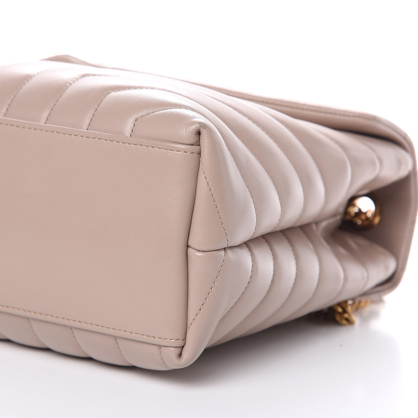 Calfskin Y Quilted Monogram Medium Loulou Chain Satchel Light Natural