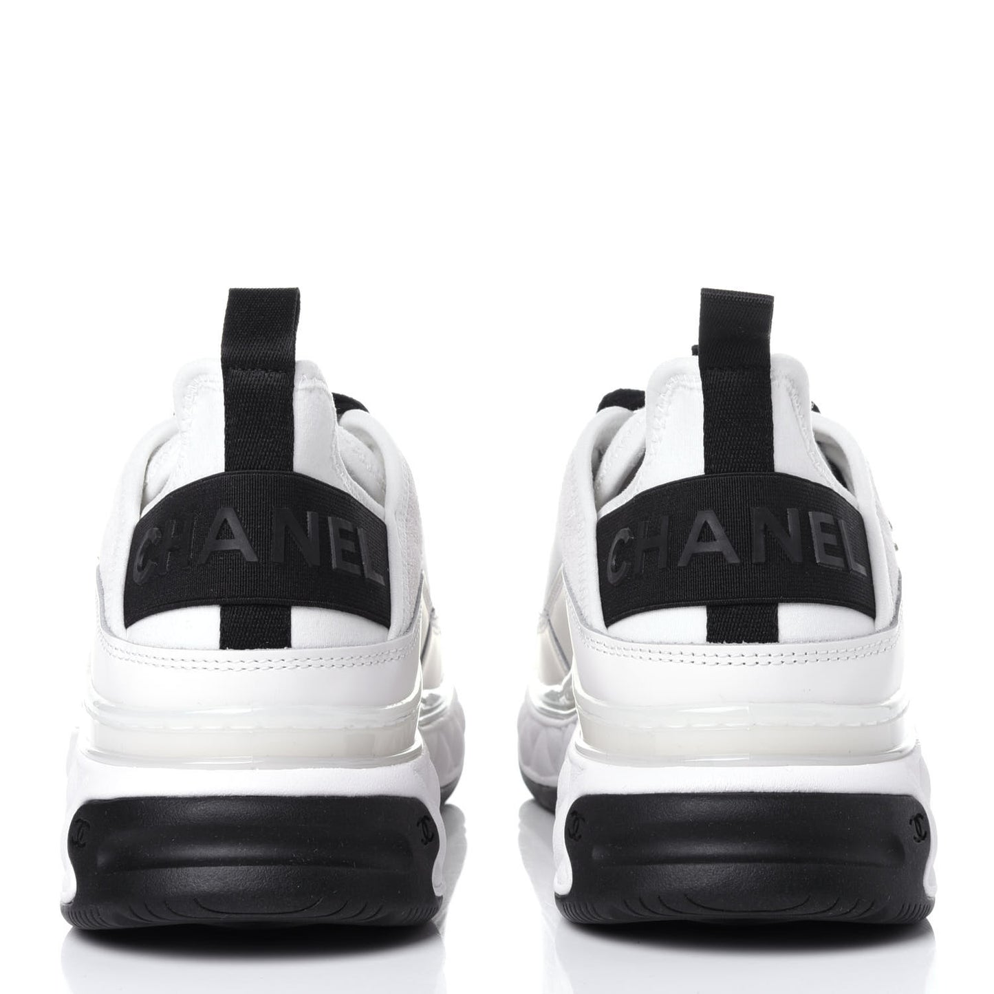 Velvet Calfskin Mixed Fibers CC Sneakers 38 Ivory Black
