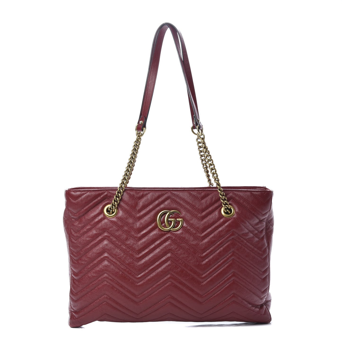 Azalea Calfskin Matelasse Medium GG Marmont Slim Tote Romantic Cerise
