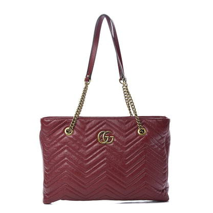 Gucci Azalea Calfskin Matelasse Medium GG Marmont Slim Tote Romantic Cerise 1 of 16