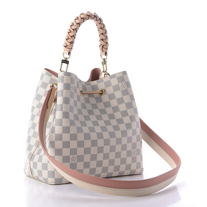 Louis Vuitton Damier Azur Braided Neonoe MM Peach Cream 3 of 9
