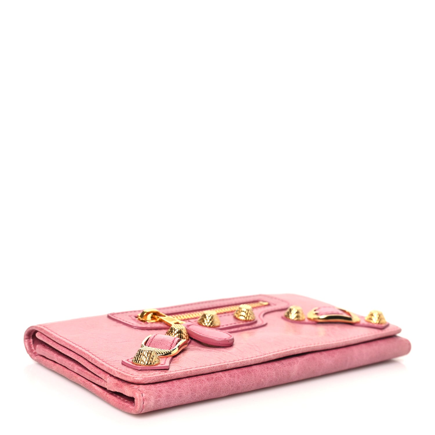 Balenciaga Agneau Giant 12 Gold Hardware Money Wallet Pink 4 of 7