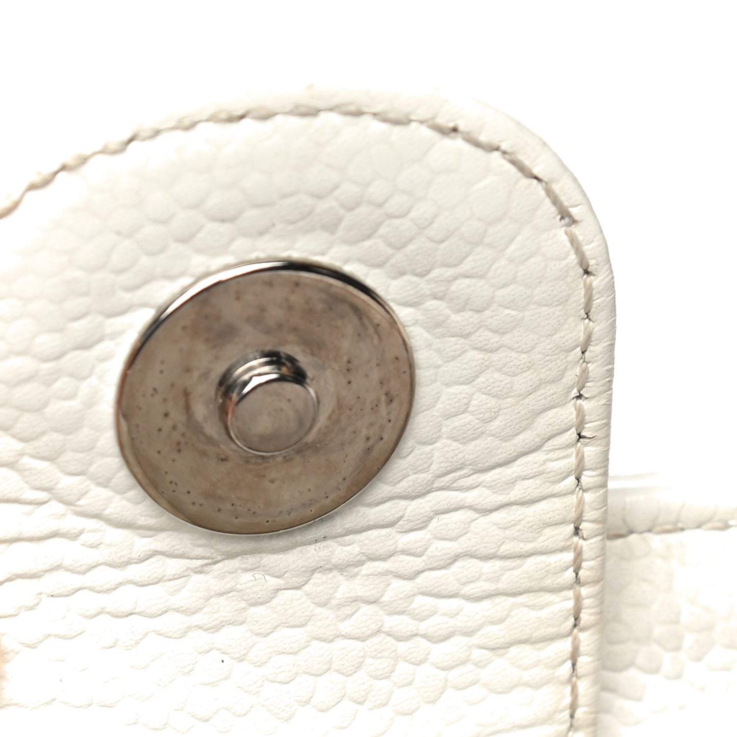 Caviar Quilted Petit Shopping Tote PST White