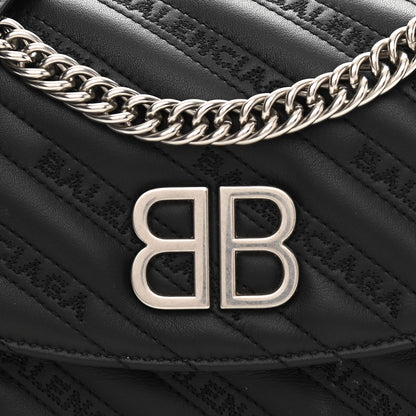 Balenciaga Calfskin Logo Matelasse S BB Round Shoulder Bag Black 7 of 9