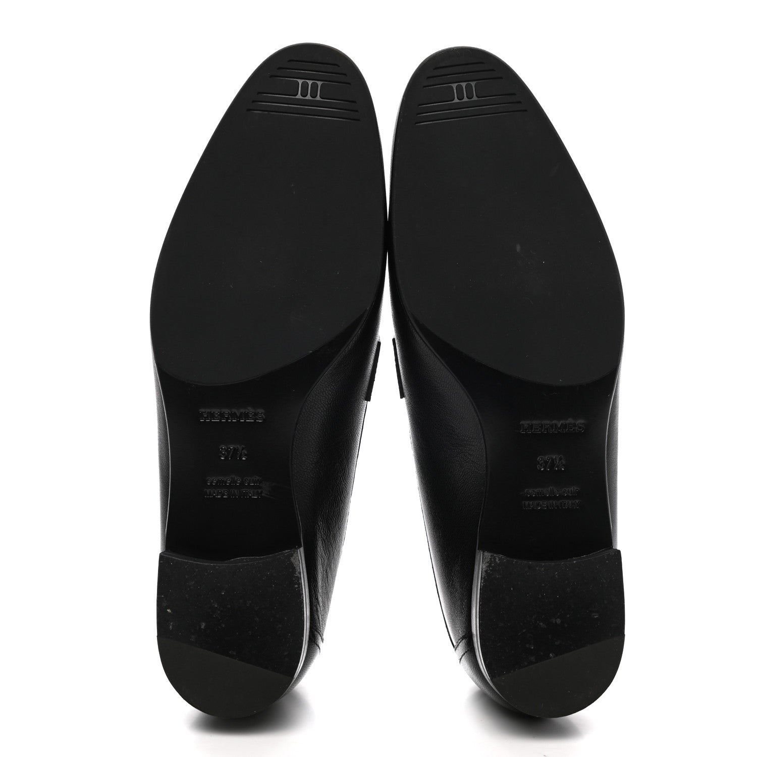 Hermes Goatskin Womens Paris Loafers 38.5 Black 5 of 11