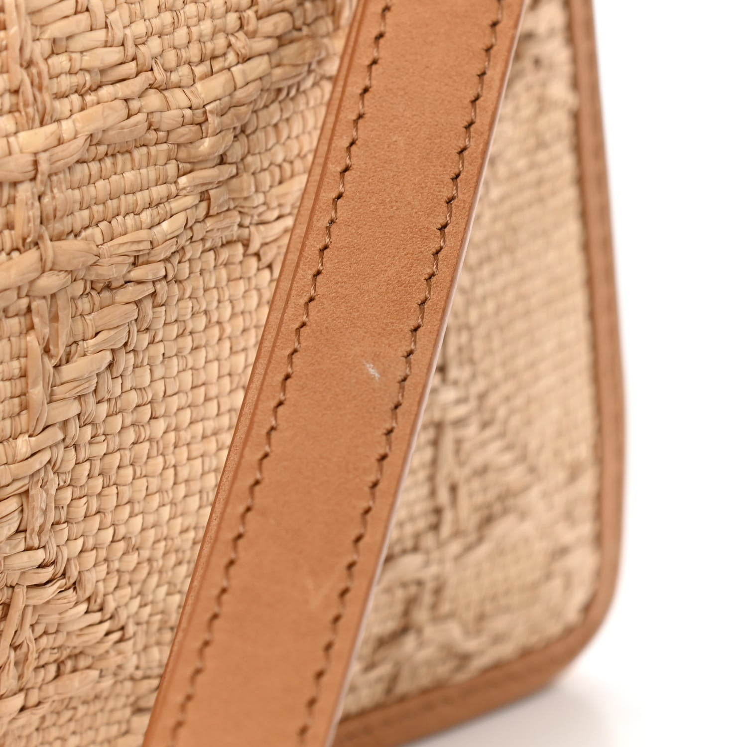 Christian Dior Raffia Cannage Medium Caro Daily Zipped Pouch Natural 9 of 11