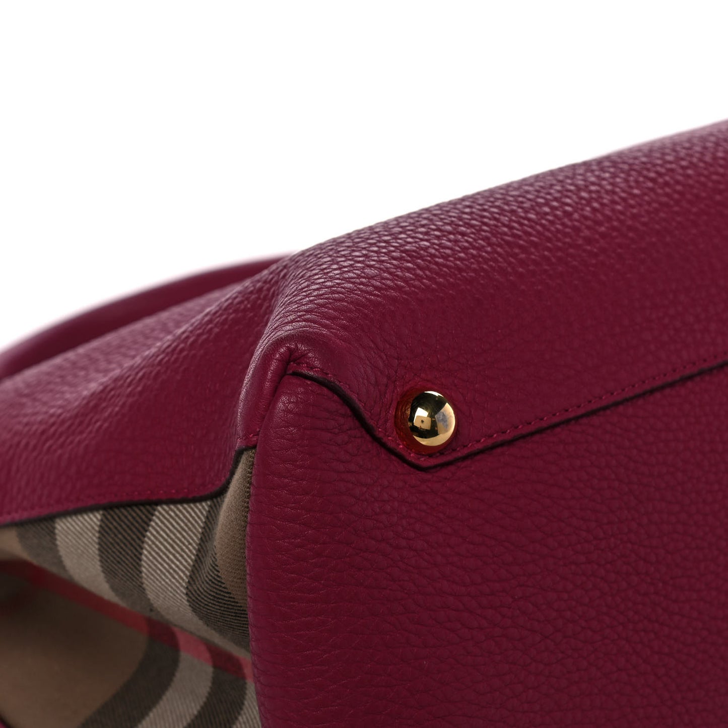 Grainy Calfskin House Check Medium Banner Tote Mahogany Red