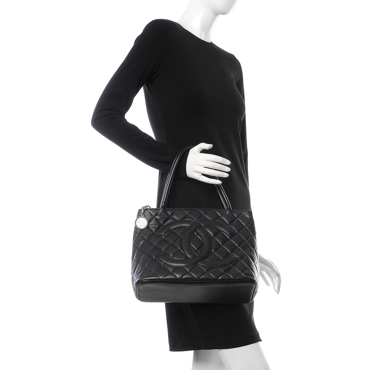 Chanel Caviar Quilted Medallion Tote Black 2 of 7