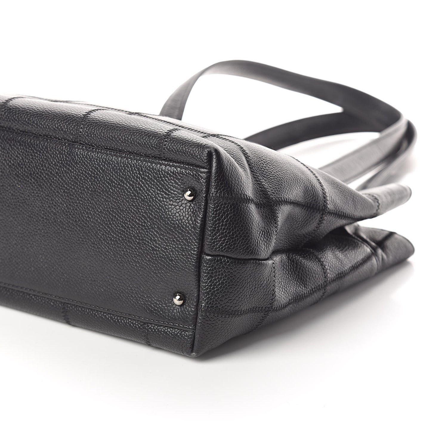 Caviar Square Stitched Tote Black