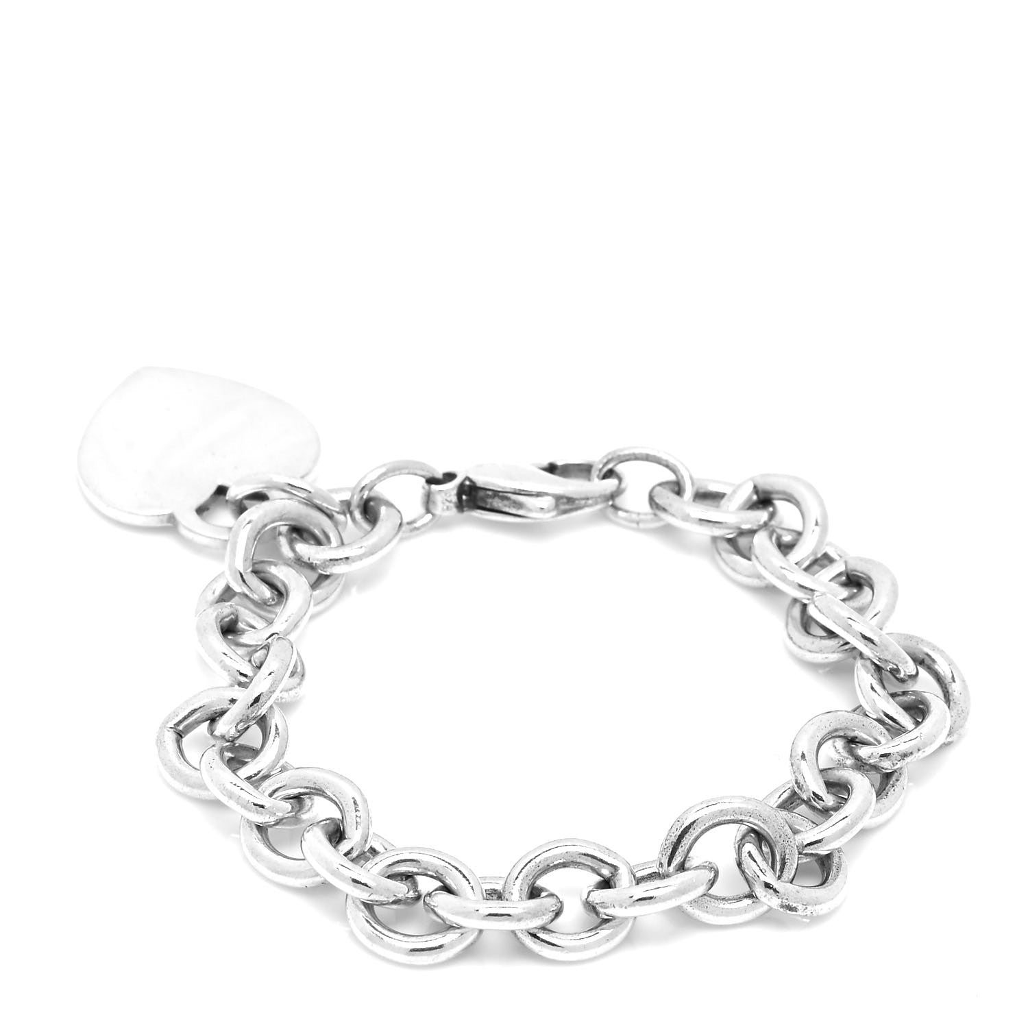 Tiffany Sterling Silver Heart Tag Charm Bracelet 3 of 6