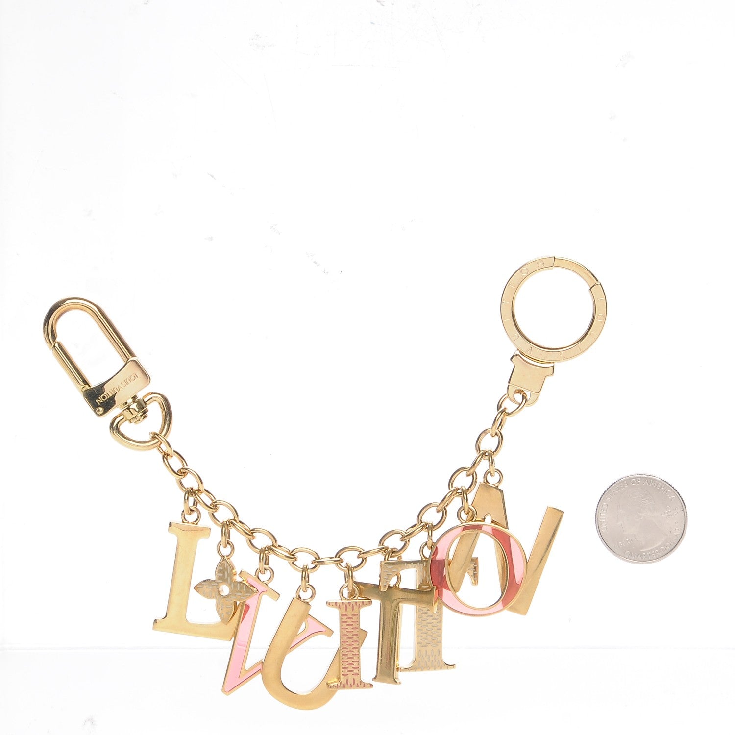 Louis Vuitton LV Tag Bag Charm Gold 2 of 3