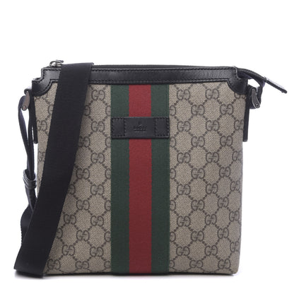 Gucci GG Supreme Monogram Web Messenger Bag Black 2 of 10