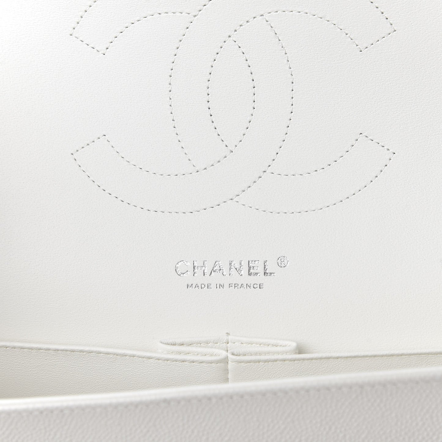 Caviar Quilted Jumbo Double Flap White