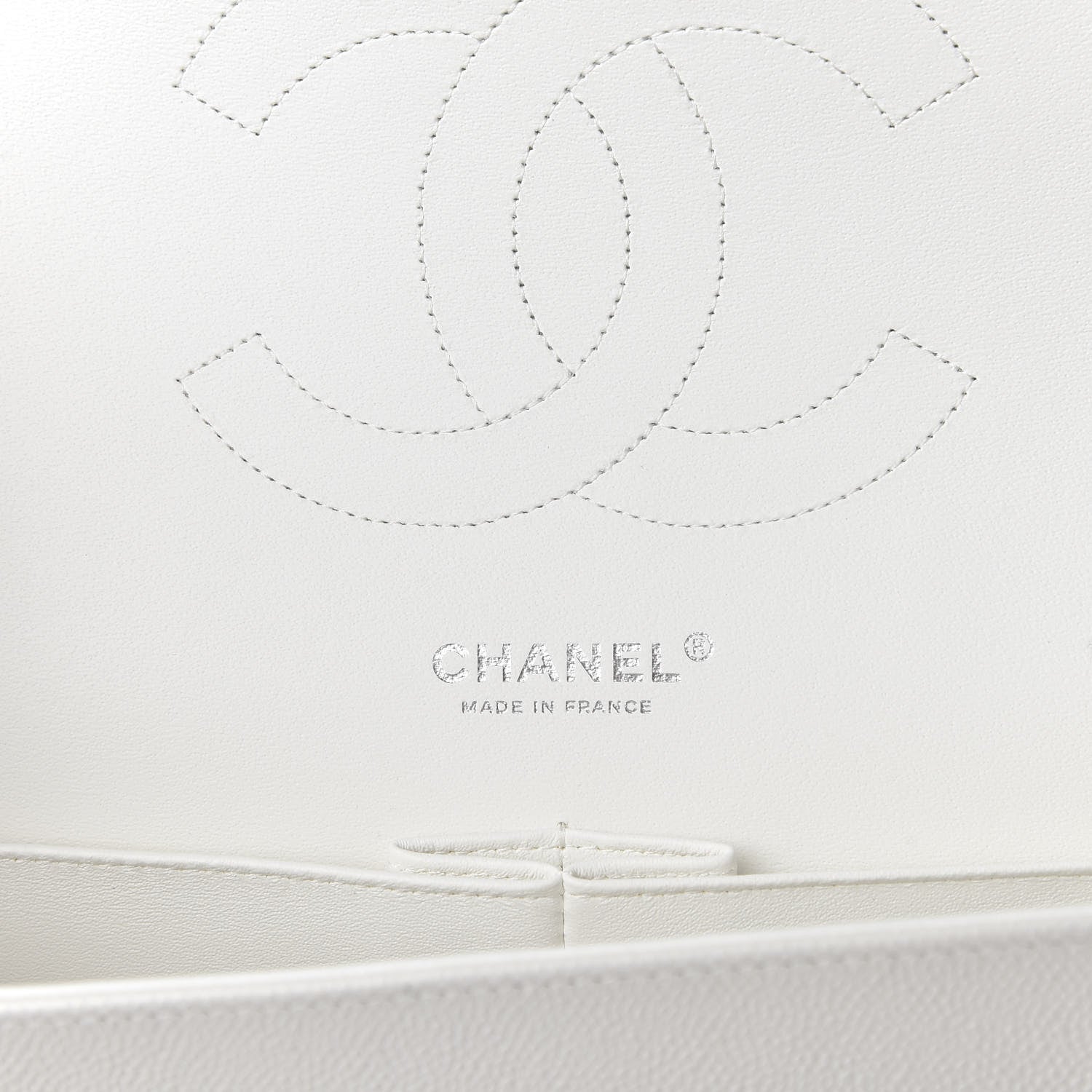 Chanel Caviar Quilted Jumbo Double Flap White 7 of 10