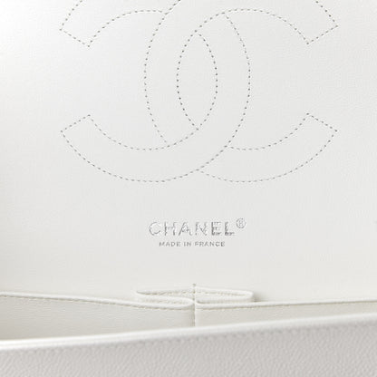 Chanel Caviar Quilted Jumbo Double Flap White 7 of 10
