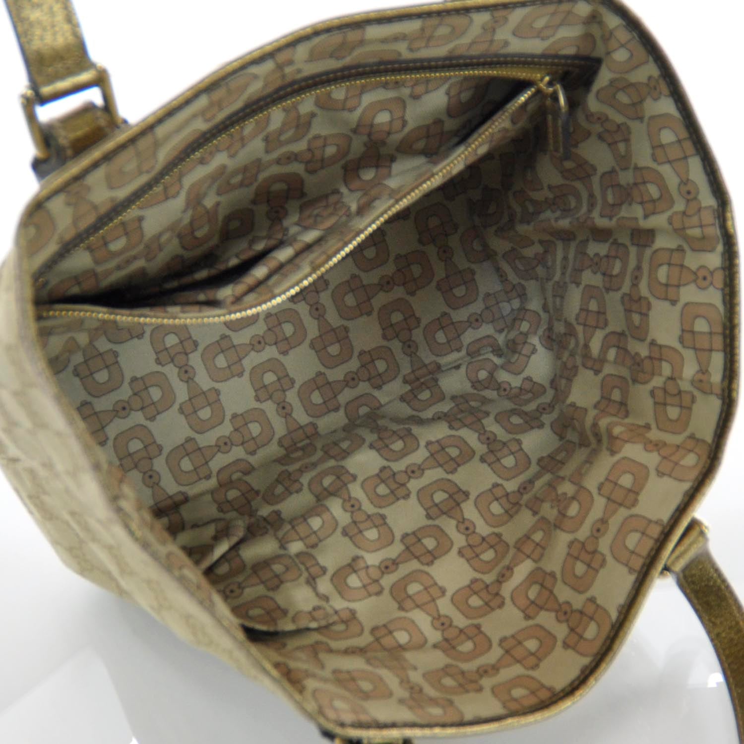 Gucci Monogram Medium Jolicoeur Tote Metallic 7 of 9