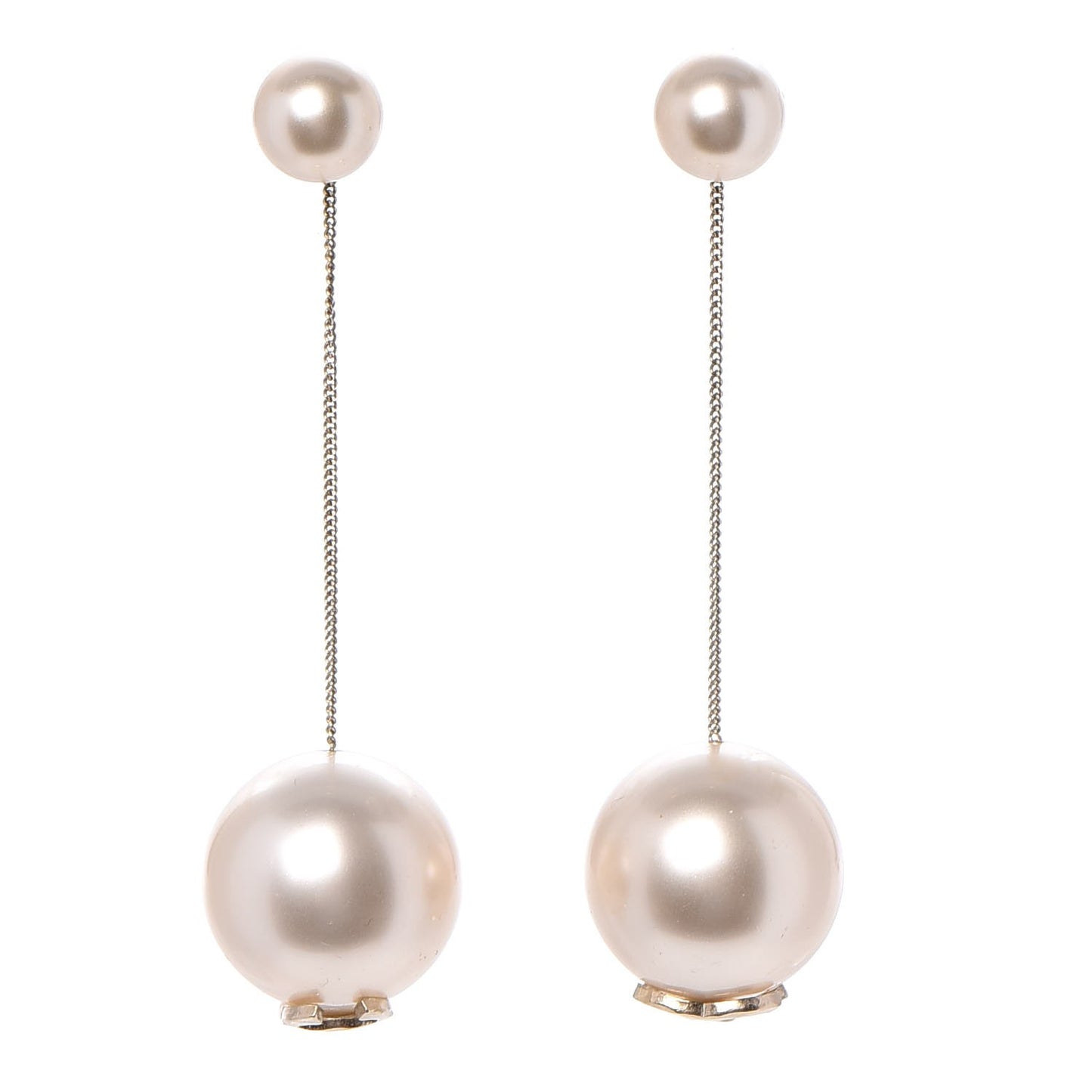 Pearl CC Drop Earrings Gold