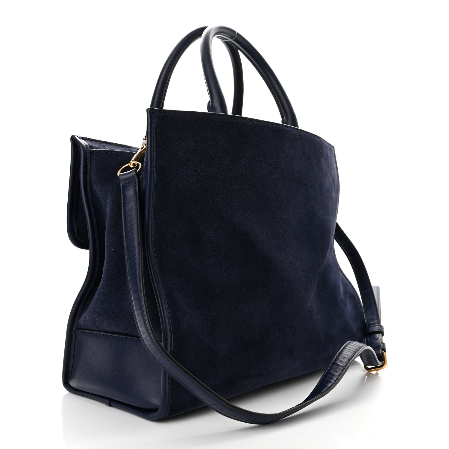 Marc Jacobs Suede Madison Tote Weekender Bag Midnight Blue 3 of 10