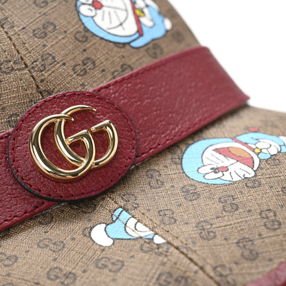 Gucci X DORAEMON Mini Vintage GG Supreme Monogram Textured Dollar Calfskin Bucket Hat S Beige Cherry Red 11 of 11