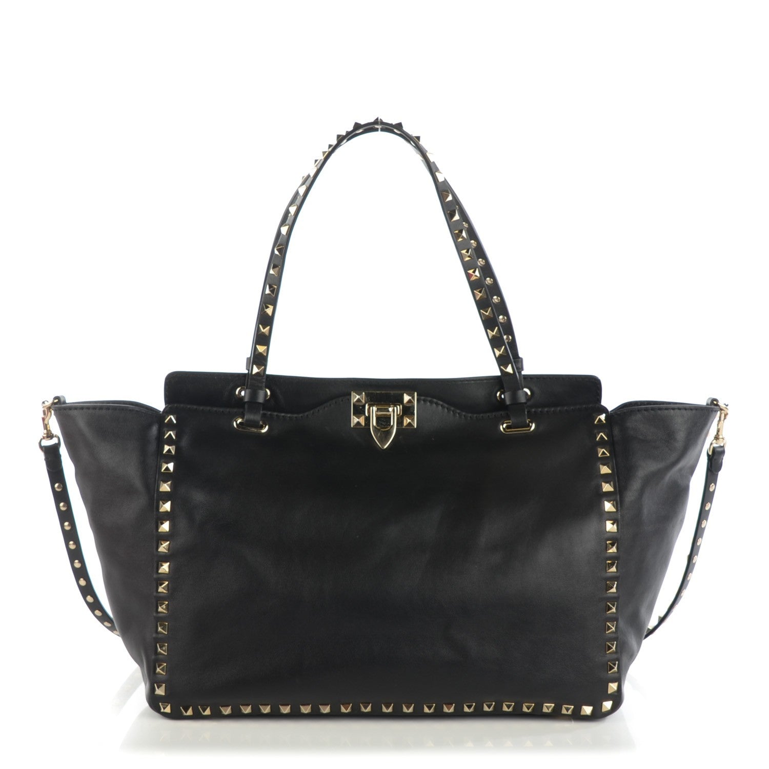 Valentino Garavani Vitello Medium Rockstud Tote Black 1 of 7