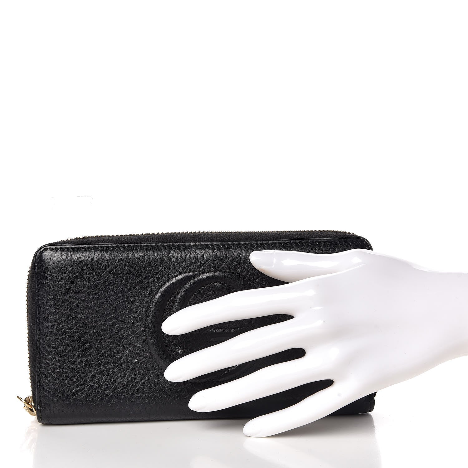 Gucci Pebbled Calfskin Soho Zip Around Wallet Black 2 of 10