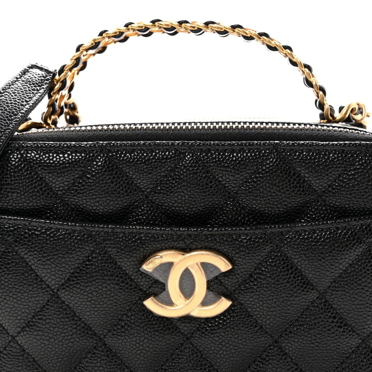 Caviar Quilted Small Pick Me Up Vanity Case Black