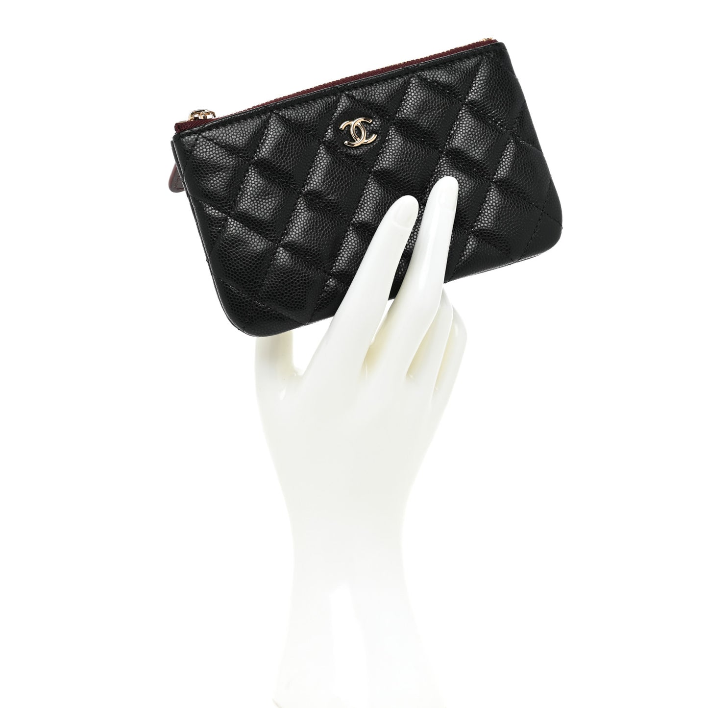 Caviar Quilted Small Cosmetic Case Black