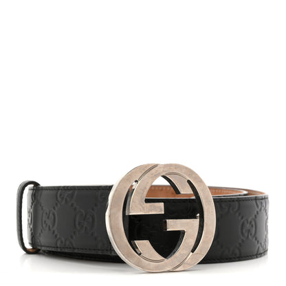 Gucci Guccissima Signature Interlocking G 40mm Belt 80 32 Black 2 of 14