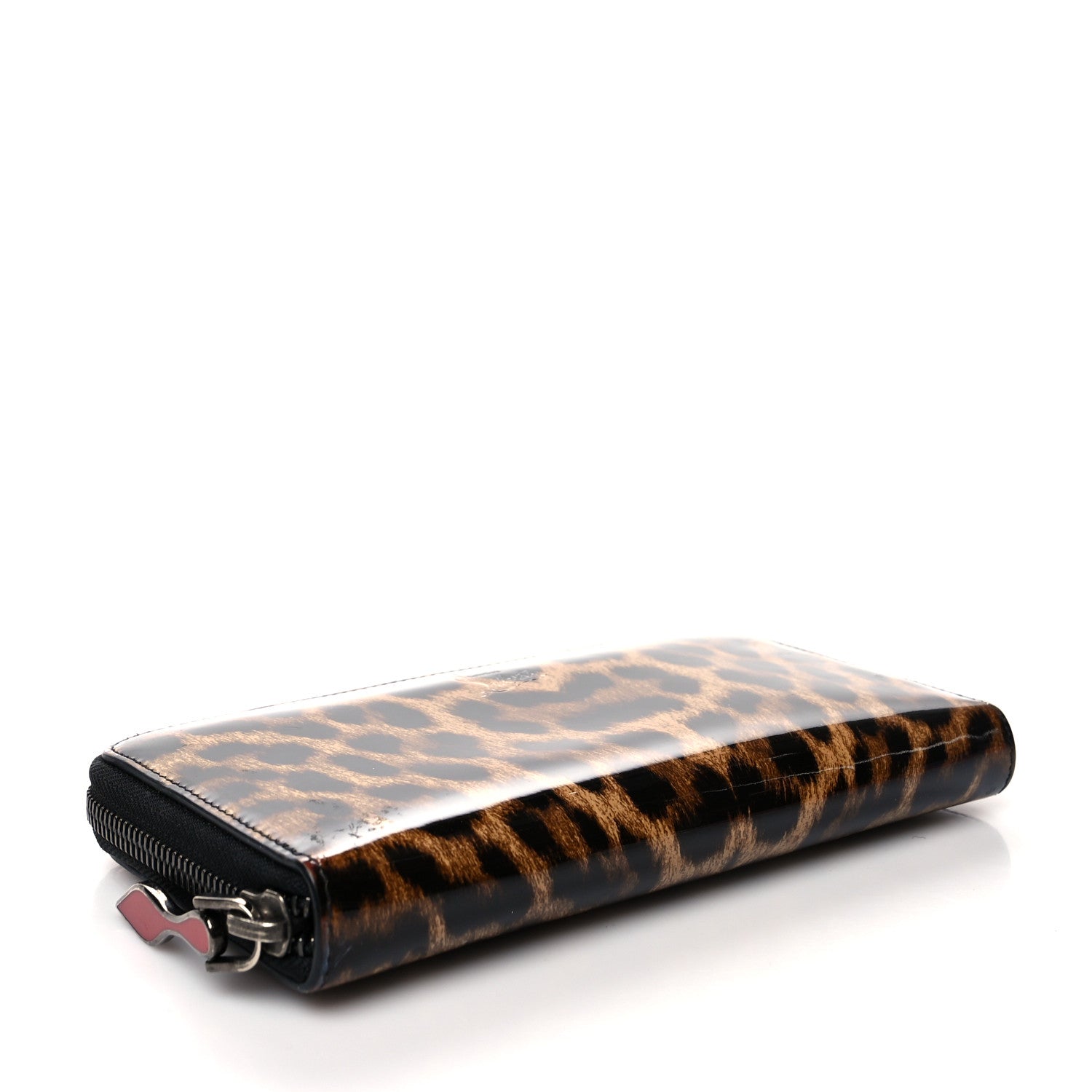 Christian Louboutin Patent Calfskin Panettone Zip Around Wallet Leopard 4 of 8