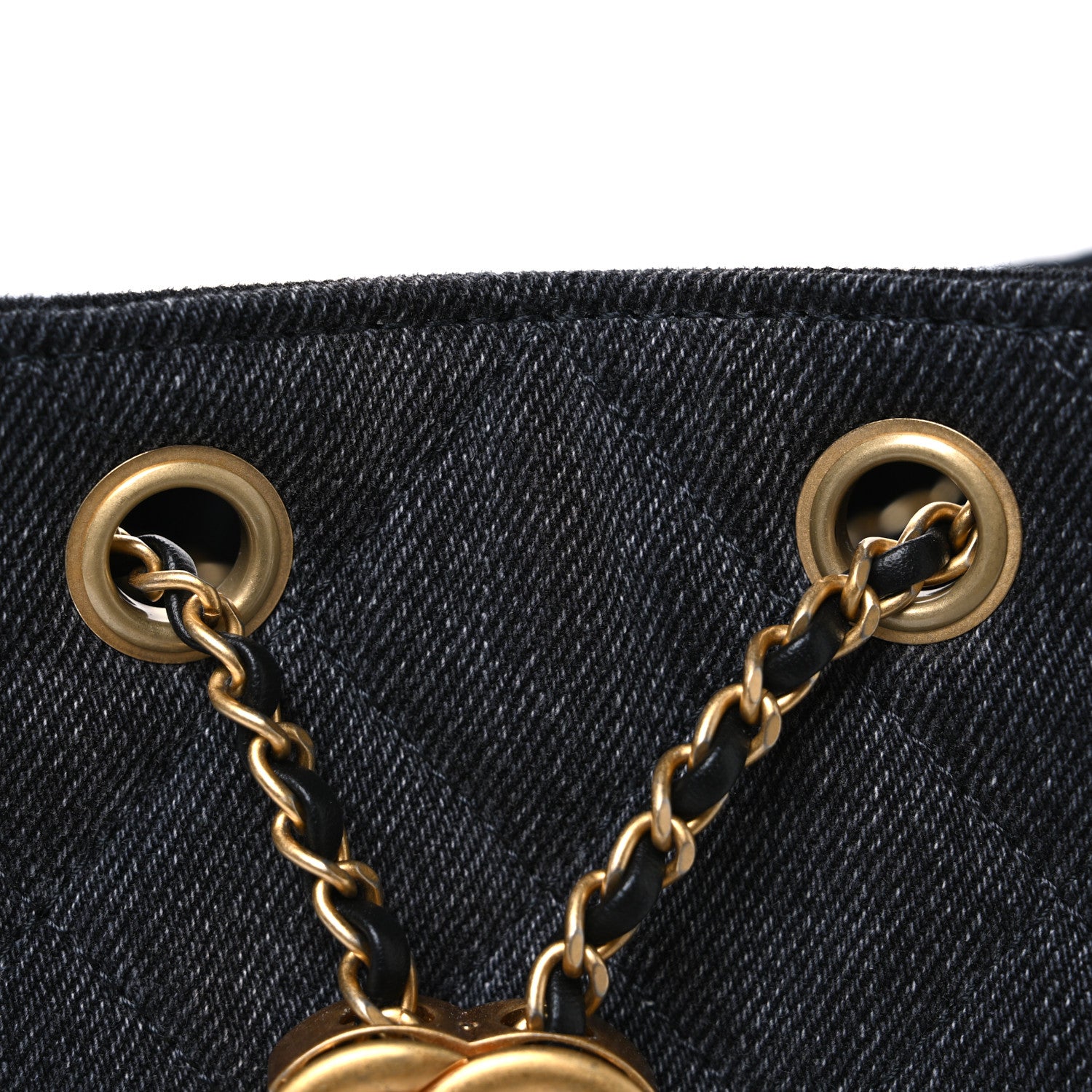 Chanel Washed Denim Quilted Small Chanel 25 Handbag Black 8 of 10