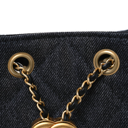 Chanel Washed Denim Quilted Small Chanel 25 Handbag Black 8 of 10