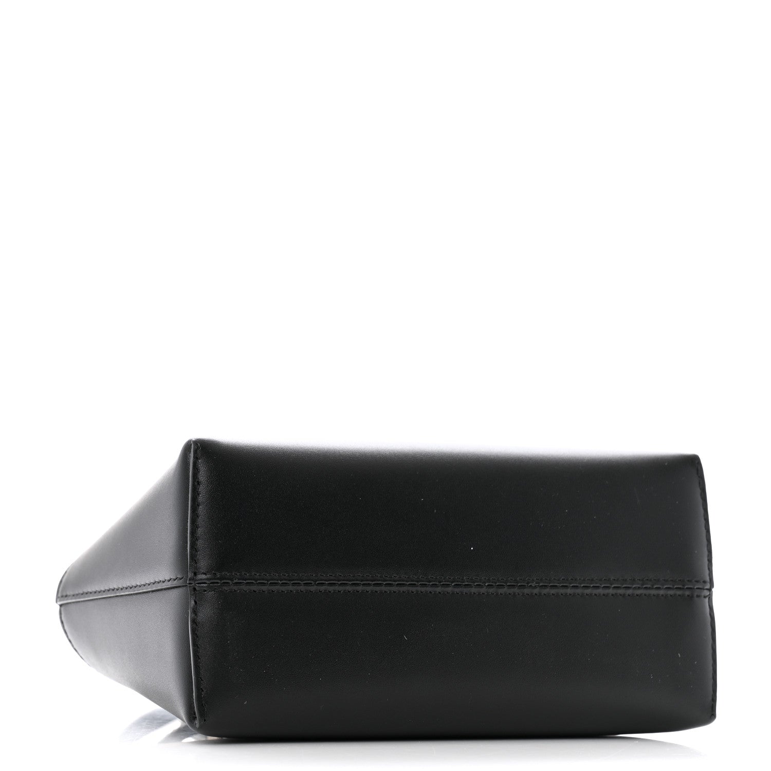 Fendi Vitello King Plexiglass Logo Embossed Mini By The Way Top Handle Boston Bag Black White 4 of 12