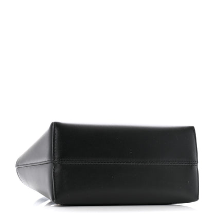 Fendi Vitello King Plexiglass Logo Embossed Mini By The Way Top Handle Boston Bag Black White 4 of 12