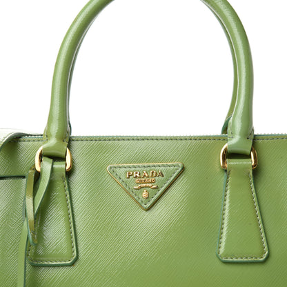 Prada Saffiano Vernice Mini Galleria Double Zip Tote Green 19 of 19
