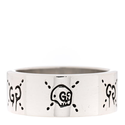Gucci Sterling Silver GG Wide Band Ring 63 10.25 1 of 5