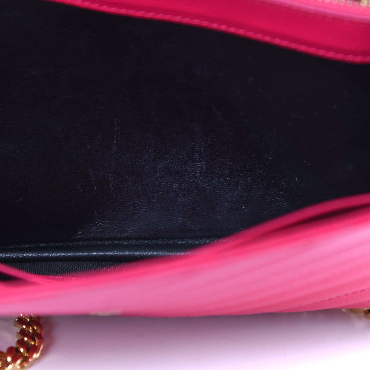 Grain De Poudre Matelasse Chevron Monogram Chain Wallet Bubblegum