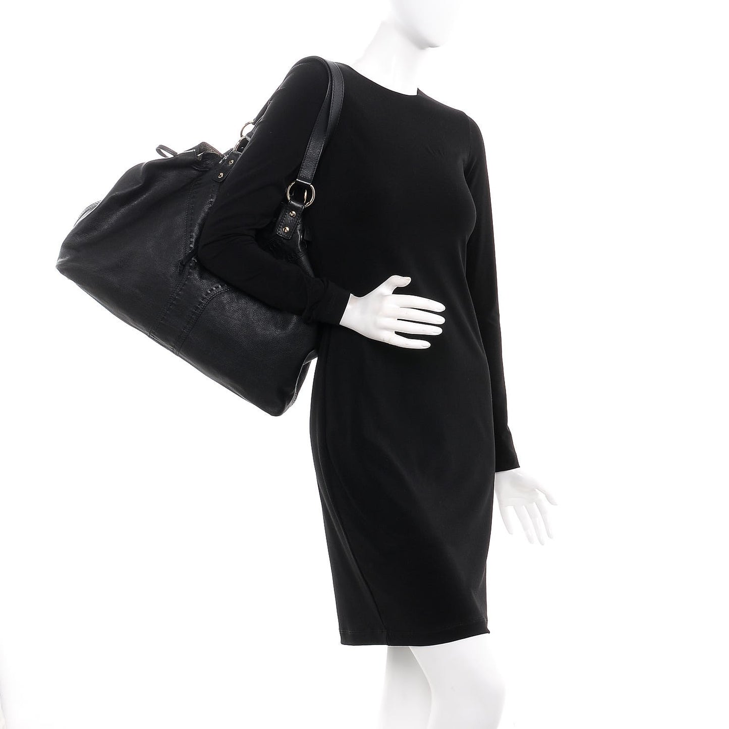 Calfskin Reversible Double Sac Y Tote Bronze Black