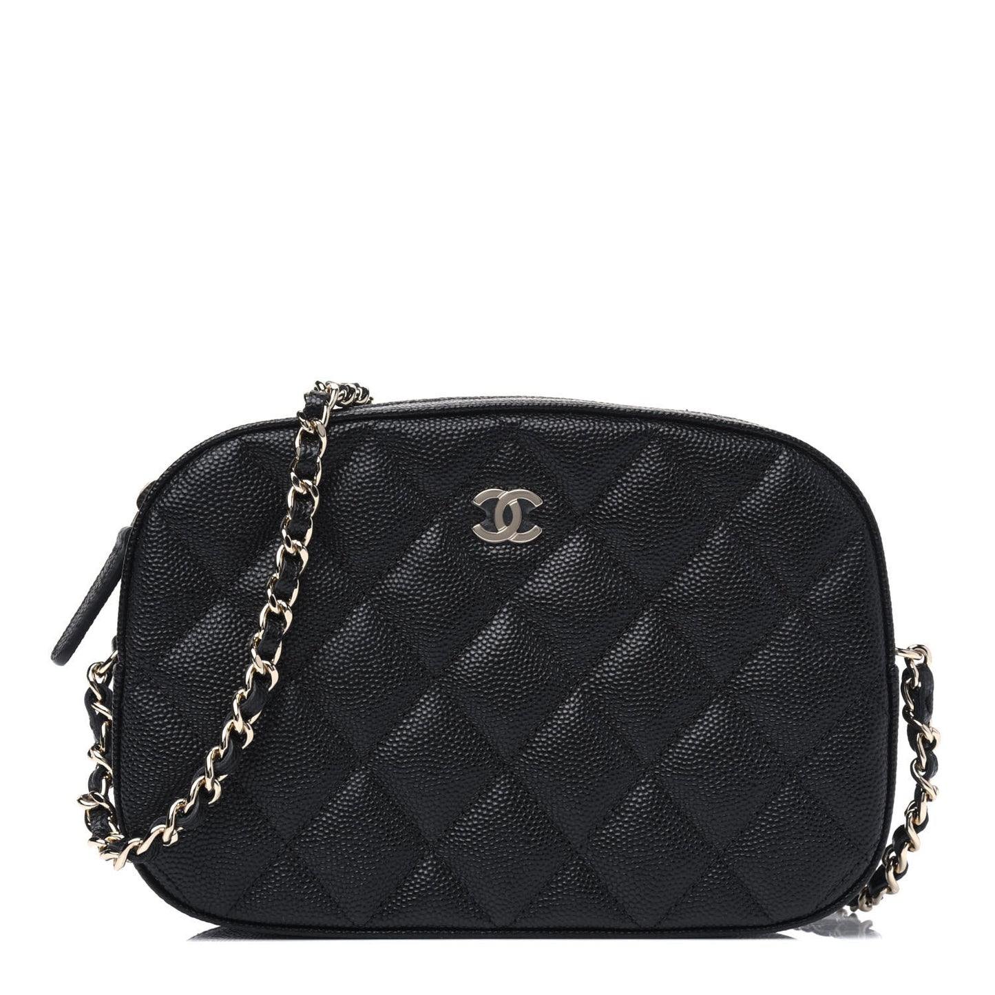 Caviar Quilted Vanity With Chain Black