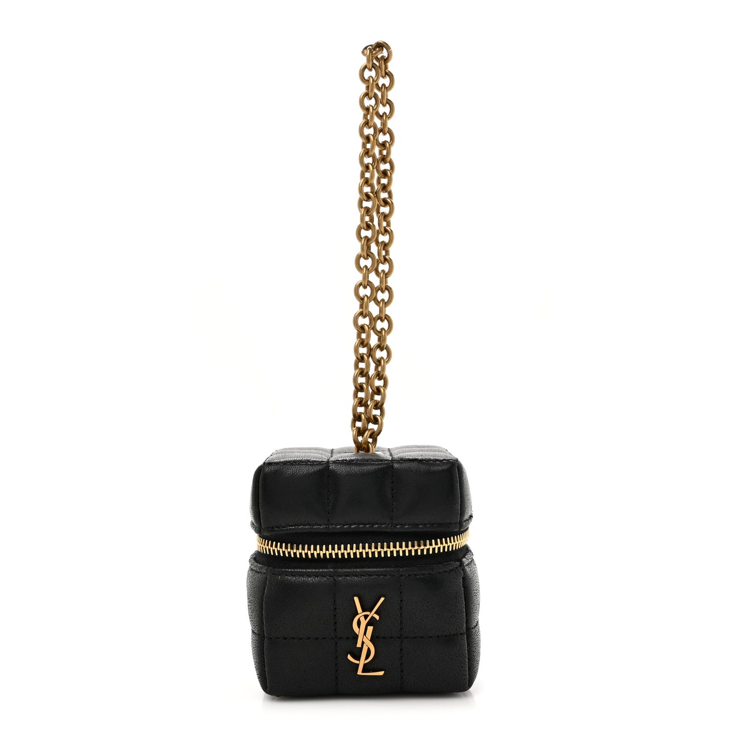 Lambskin Cassandre Matelasse Carre Mini Cube On Chain Black