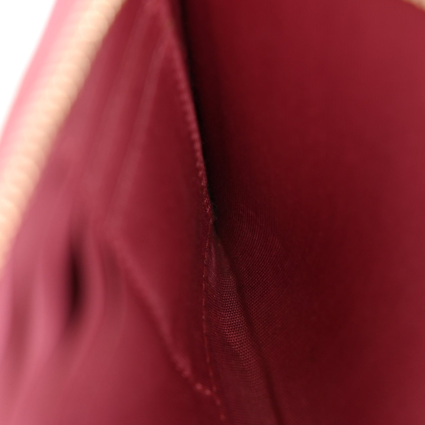 Sheepskin Quilted Mademoiselle Vintage Zip Pouch Red Pink