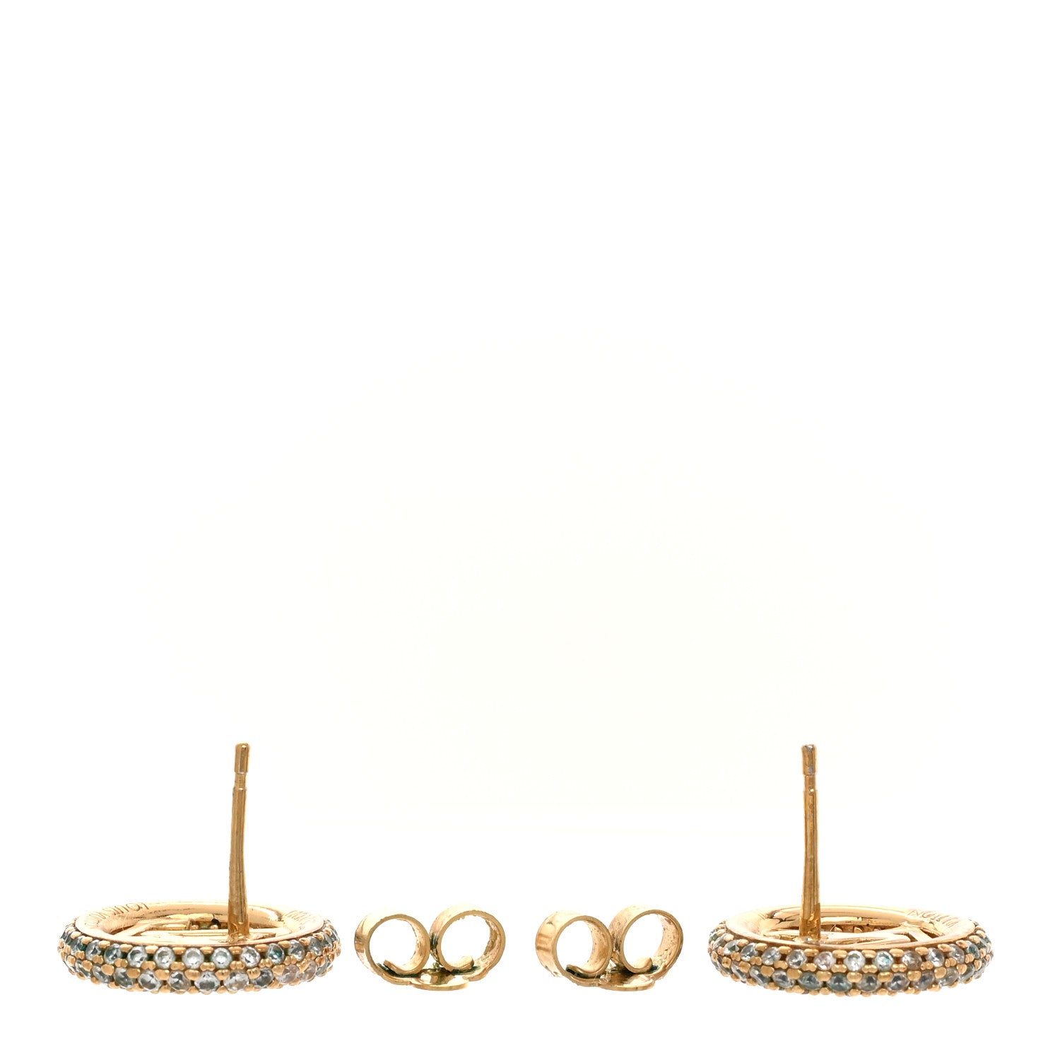 Louis Vuitton Metal Crystal Louise By Night Earrings Gold 3 of 5