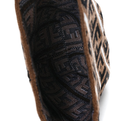 Fendi Wool Knit Zucca Beanie Tobacco White 5 of 5