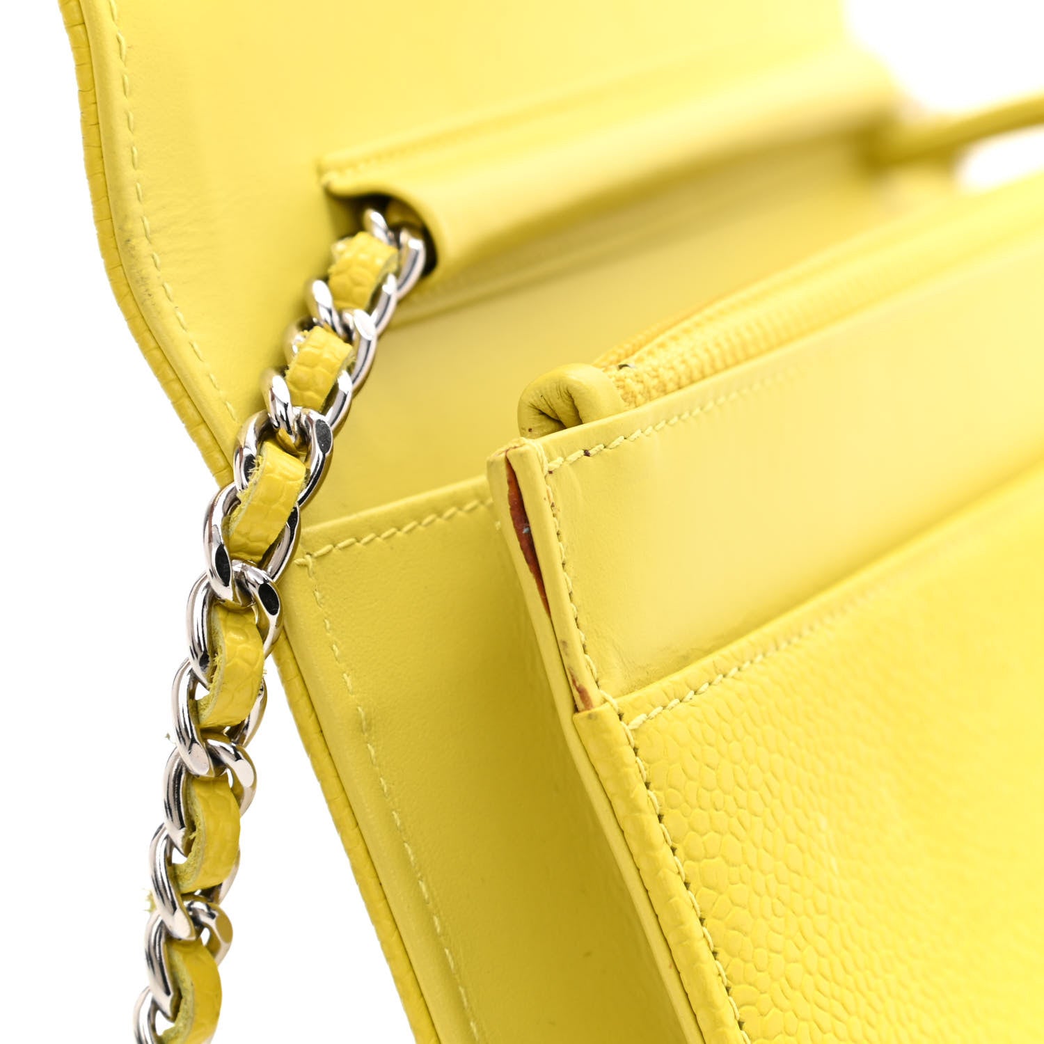 Chanel Caviar Timeless CC Wallet on Chain WOC Yellow 12 of 12
